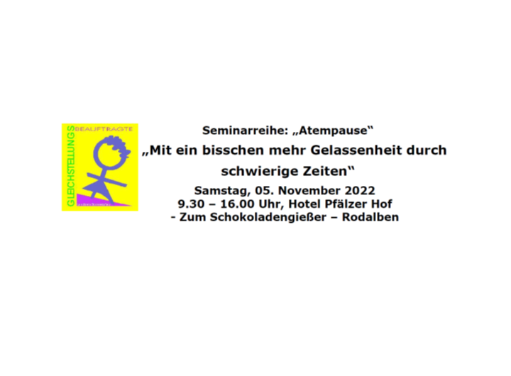 Seminar Atempause am 5. November 2022 in Rodalben