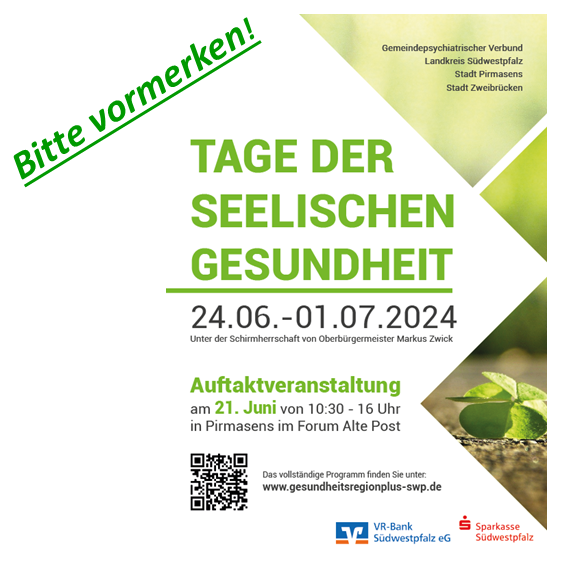 Depression Pirmasens Zweibrücken Tage der seelischen Gesundheit 2024